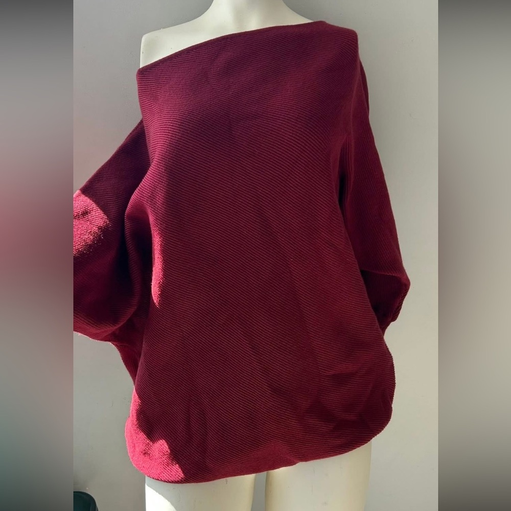 Women's Burgundy Dolman Sweater